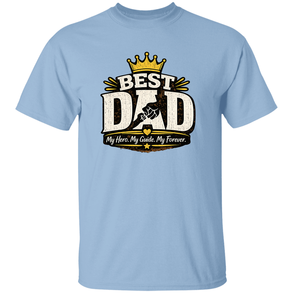 light blue shirt with Best DAD on the front with a white background