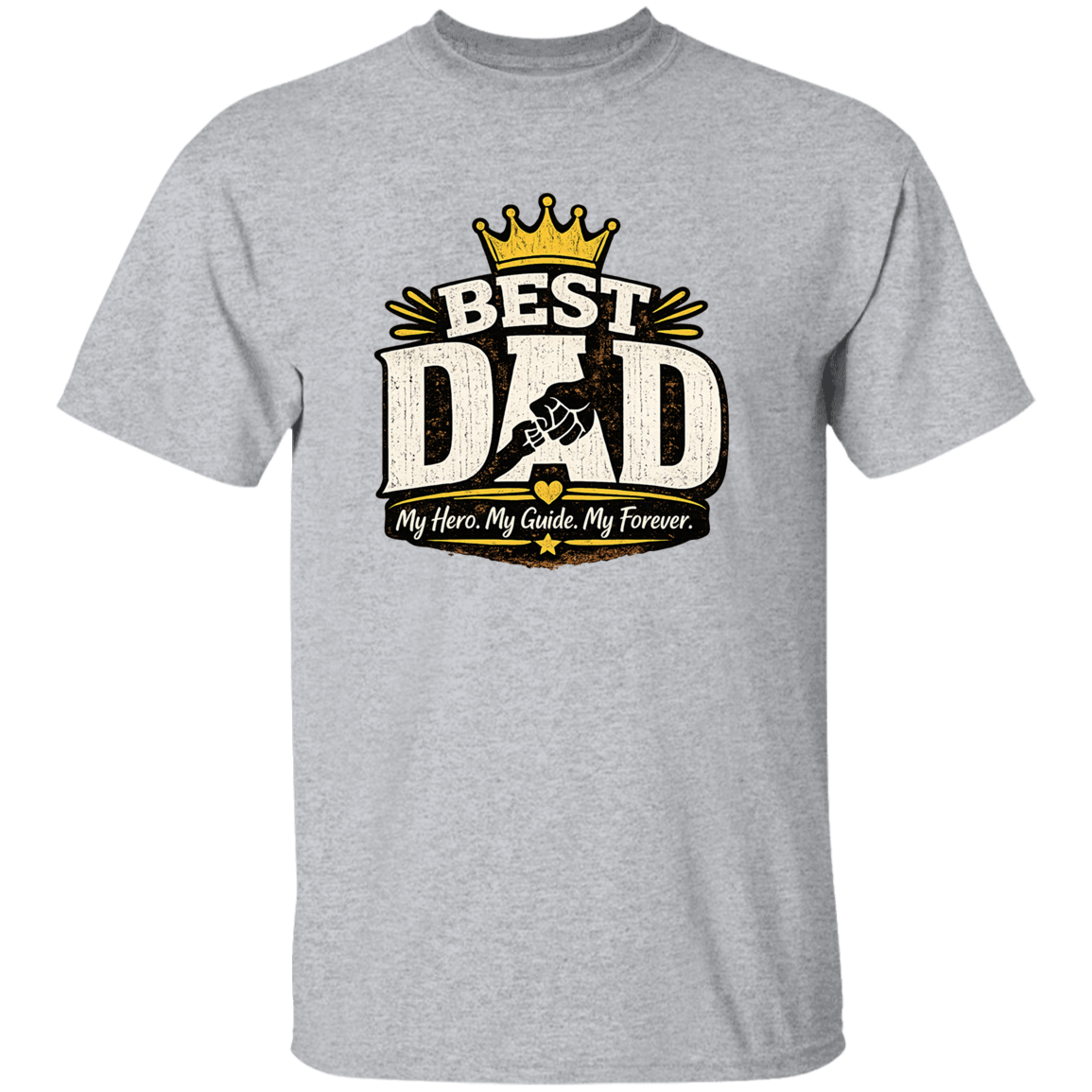 A sports Grey T shirt with Best DAD on the front