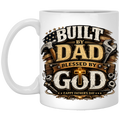 Built by DAD Blesse by GOD text on a white mug