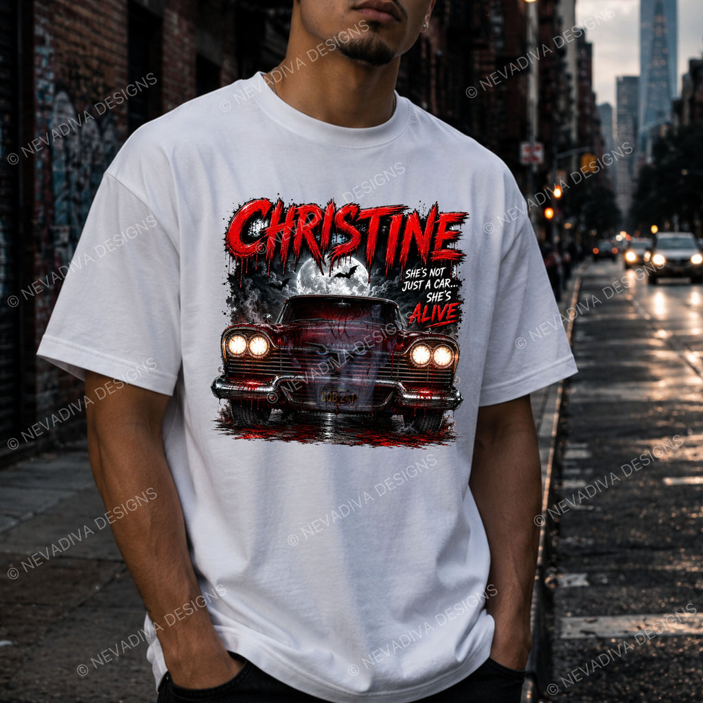  Christine—the car with a mind of her own. Bold, edgy design perfect for horror enthusiasts and movie lovers who appreciate the darker side of pop culture. 
