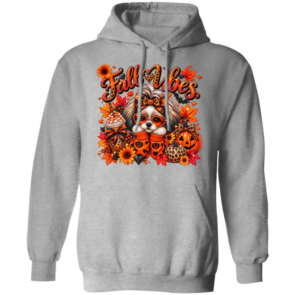 Make your fall outfit extra special with a custom Fall Gray Vibes design created around your favorite dog! This sparkling autumn/Halloween-inspired design can be personalized to give you a one-of-a-kind look.