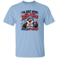 Light blue t-shirt with 4th of July graphic design featuring an eagle, text, and icons.