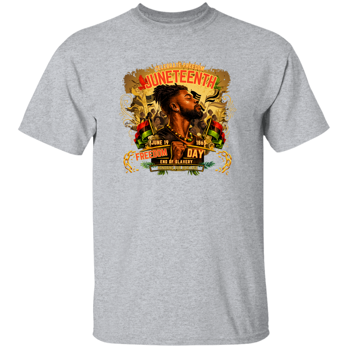 Juneteenth Freedom Day Grey T-Shirt