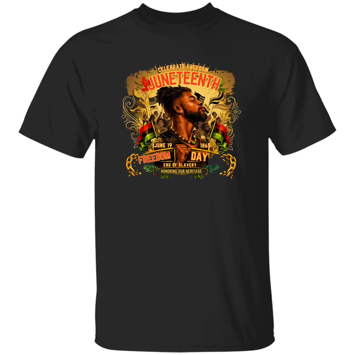 Juneteenth Freedom Day Dark Black T-Shirt