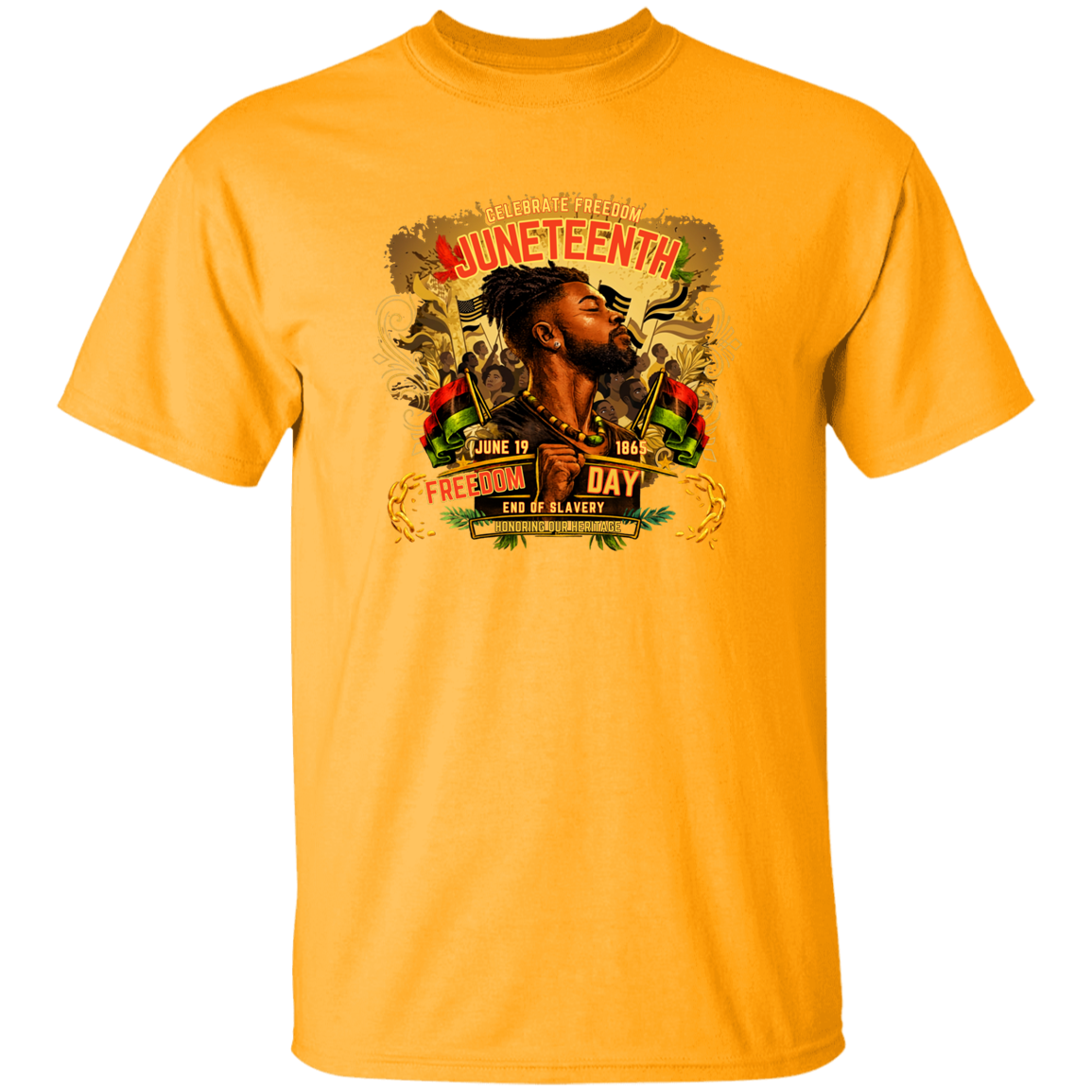 Juneteenth Freedom Day Gold T-Shirt