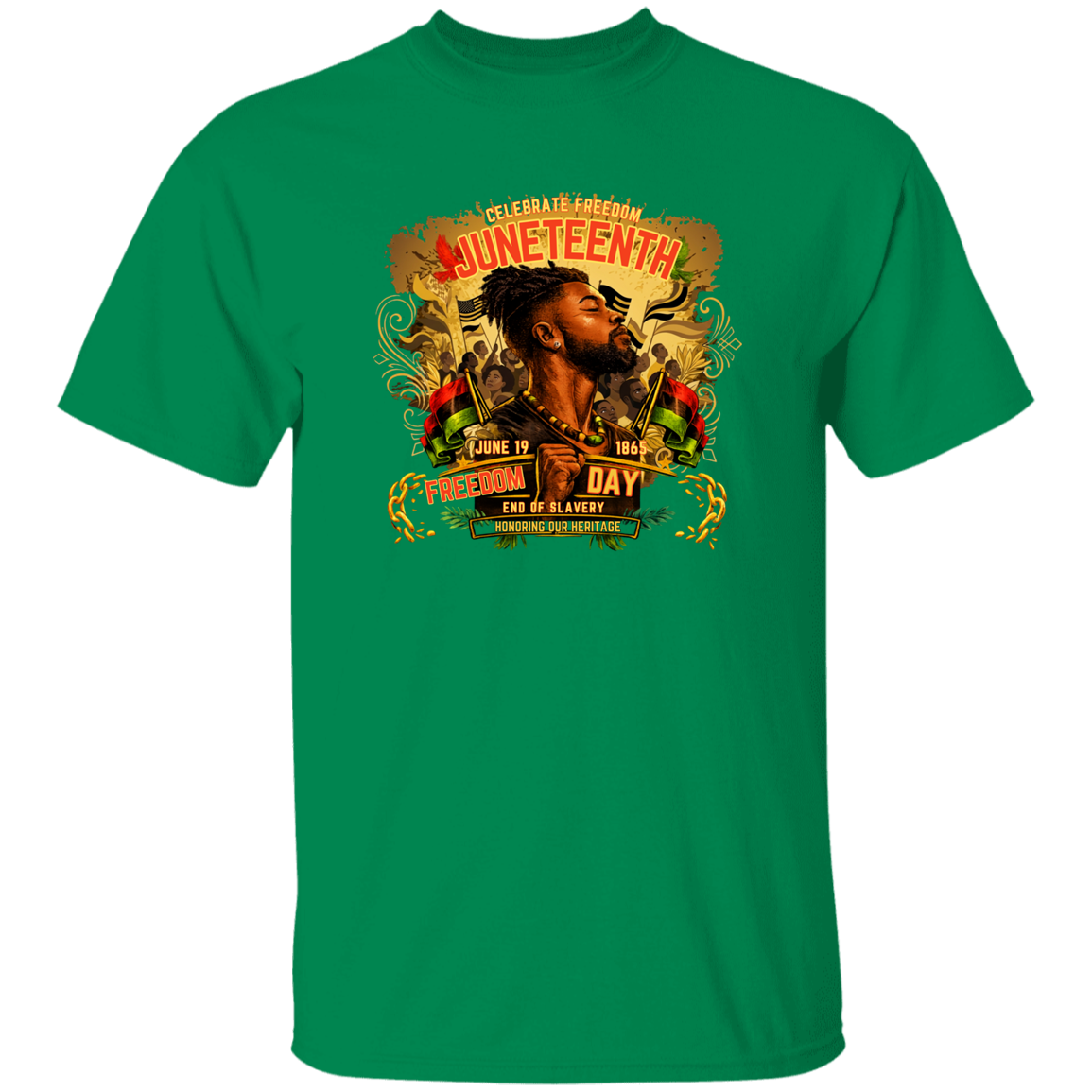 Juneteenth Freedom Day turf green T-Shirt