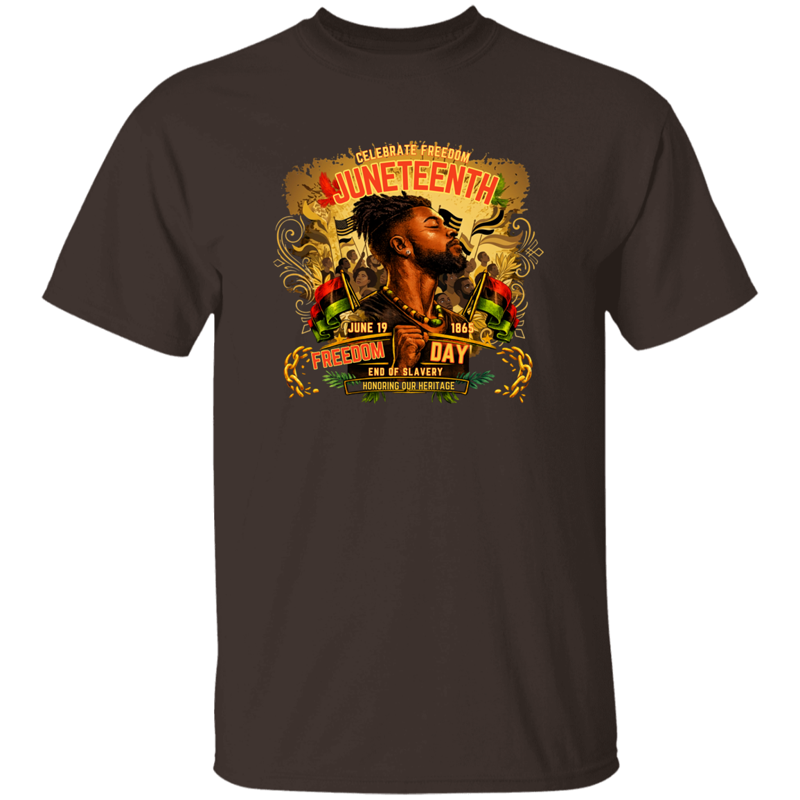 Juneteenth Freedom Day Dark Chocolate T-Shirt