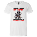 White t-shirt with a graphic of a raccoon in a prison outfit and text on a white background