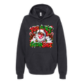 A black pullover hoodie with a colorful Christmas-themed graphic on the chest featuring a Santa Claus illustration and the text 'YOU AIN'T GETTIN' SHIT' in red and green.