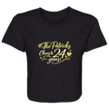 black t-shirts with celebratory text Cheers to 24 years