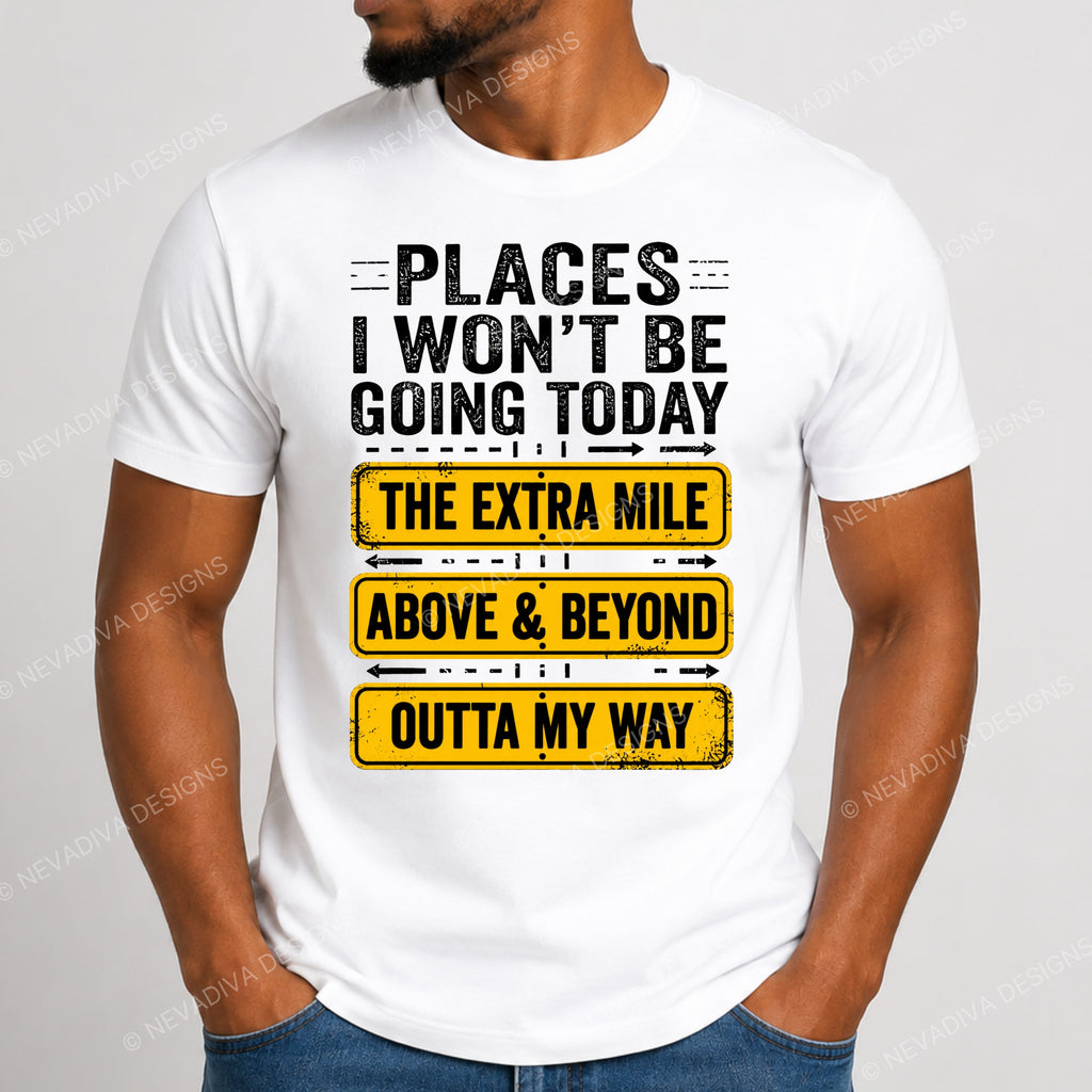 Person wearing a white t-shirt with motivational text design on a plain background