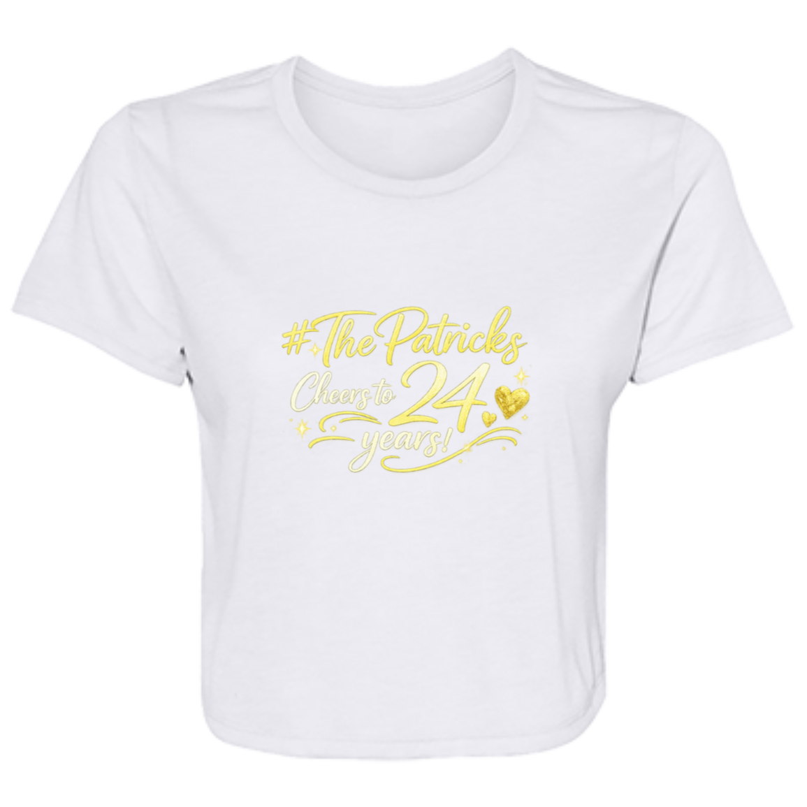 white t-shirts with celebratory text on the front